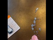 Cheating Mature Husband BWC Covers Desk with Cum at Work