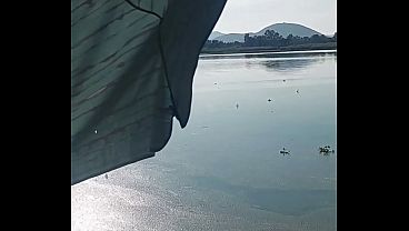 Open legs, no panties under table on bar