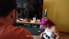 Petite french slut sucks dick in the kitchen and asks for a gangbang - Cuckhold
