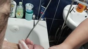 Bitch Jerks off My Hard Soapy Cock Until I Cum