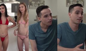 Sassy Jazmin Luv & Friend Claire Roos Show Stepbro their Sprinkler Tinkler Pussies (2)
