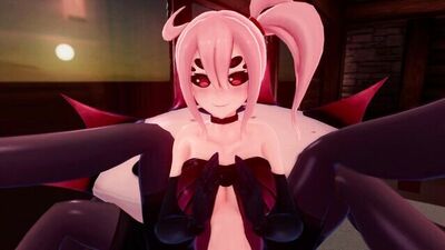 Tiny Pink Haired Monster Girl Rides a Dick & Masturbates in Anime & Hentai