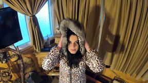 mega milf milfycalla gets a load of cum on puffy jacket!