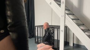 Sucking Leather Domme's Big Stap-On Cock (4k)