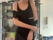 Cute Elf Fem Boy Strips out of dress and Jerks off