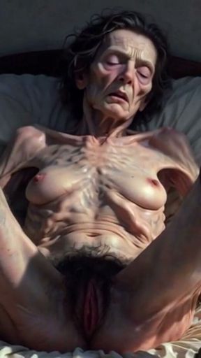 85yo Granny Tied up - Big Open Hairy Pussy Begging for Cum Inside
