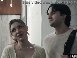 MILF biology teacher tutors lustful teen couple about bi-raunchy sex