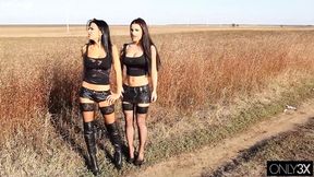 Hot hellcats Honey Demon and Shalina Devine enjoy intense, passionate creampie sessions