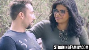 Stepsisters Keyla and Sheyla share dads friends thick tool