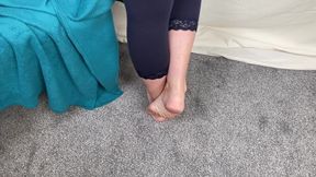 Mrs Mature Feet Playing with Kinky Titty Toys