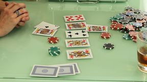Hot lesbo sex after house party poker with two horny redheads
