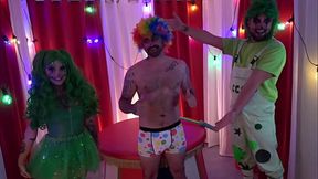 HARDCORE CLOWN FUCKFEST ENDS WITH DOUBLE FACIAL