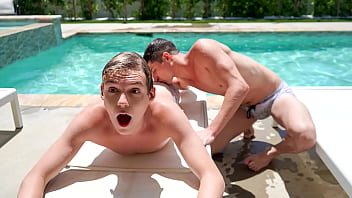 Pool party turns into a wild ass fucking marathon as the two stepbrothers Taylor Reign and Jack Bailey start having sex by the pool, and in the pool!