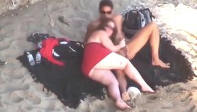 Chubby Niece devours cock on the beach