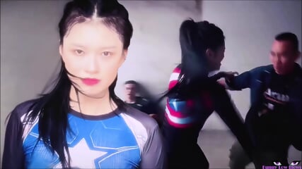 superhero woman ASIAN BALLBUSTING nut punch japanese heroine