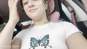 chubby dakota marr risky masturbation in public while driving