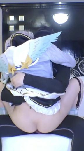 Squirting Angel Cosplay Ppv, Slim Eager Newcomer in Bold Pose Ends with Intense Creampie Climax Scene Angle1