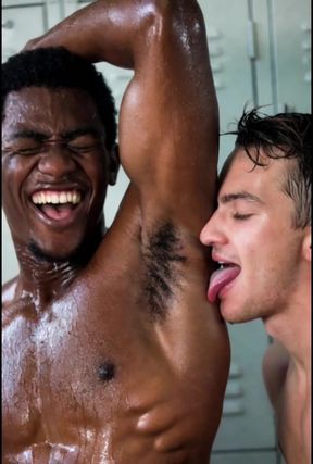 Foreplay Smelling Ai generated Interracial Licking Hairy armpits
