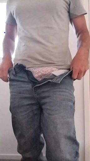 CD Hides Behind Jeans and T Shirt