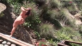 Hot bitch spreads legs as a massive black ccok fucks her cunt to a cumshot
