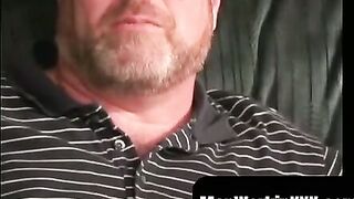 MenWorkinXXX.com - Bearded mature bear plays with his fat shaft and shoots a massive
