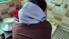 Indian hijabi stepmom fuck by stepson in the kitchen Desi xxx
