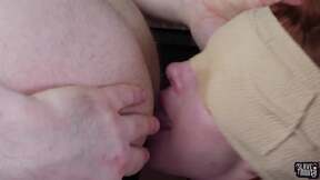 ”Oral slave gagging on her masters shaft”