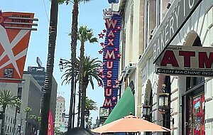 Andy San Dimas hangs around Hollywood and visits a wax museum