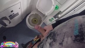 I Peed in the Toilet on the Moving Train and Then Jerked off My Thick Cock in Sexy Underwear. I Was About to Come