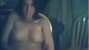 Sweet brunette with chubby body masturbating on the webcam