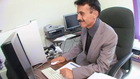 Nerdy Office Babe Takes Monstercock!