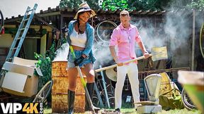 VIP4K. Sweaty sex in the countryside