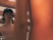 Hung twink sucks his own cock & fucks his Asian boyfriend