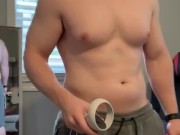 Looks up vr porn then jerks off to big load on myself