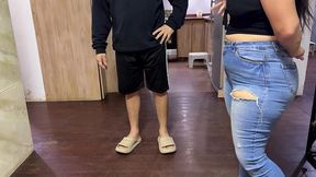 he visits his friend and is greeted by big ass s wife. they are left alone!