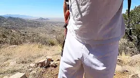 Freeballing White Shorts In Public