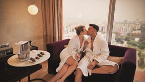 Intimate celebration turns into passionate fucking