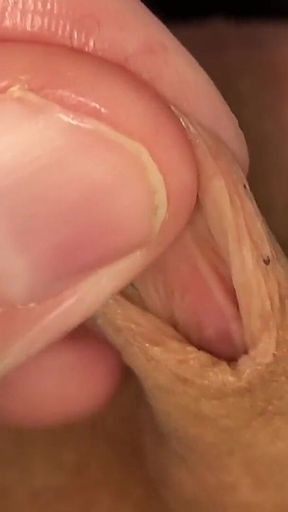 Foreskin Play Small Juicy Cock