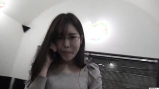 Japanese hotwife on phone with hubby while giving head