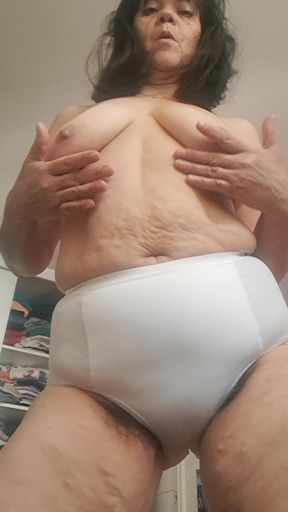 Mom in Big White Panties