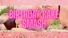 Mistress Prin's Birthday Cake Smash.. Curves covered in cake!