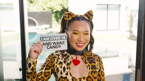 Asian teen get big dick instead of candy