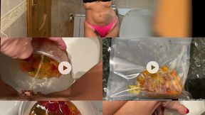 WATERED AND PACKED BEARS AND A BOTTLE WITH PEE ( pee - uro - Food fetich ) Fenix10