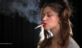 Sexy Russian Siren Smoking Cigarette Slow Tease