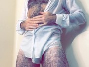 Sensual personal request video for fan in shower with white underwear and shirt teaser