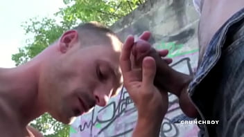 3 fren,ch slut fucked ra wxin jockstrap outdoor by latino