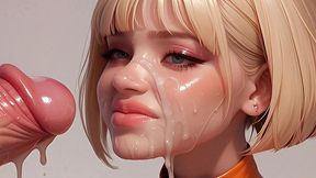 money shots – epic blonde ai bombshell facial and tight top cum baths