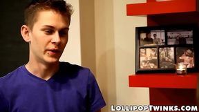 Seductive twink Seth Serenity deepthroats rock hard cock