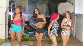 Blonds and Brunettes Go Raw: Latina Lesbians Feast on Ass&#x1F351; in Unbridled Frenzy