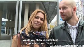 Amateur Czech couple gets paid to fuck in public and turns into a swinger foursome